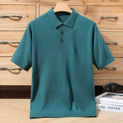 Top – Mens – Spring &amp; Summer – 100% Merino Wool Short Sleeve Polo Sweater – Montford Co - Montford & Co