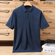 Top – Mens – Spring &amp; Summer – 100% Merino Wool Short Sleeve Polo Sweater – Montford Co - Montford & Co