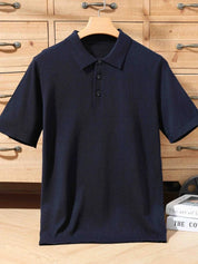 Top – Mens – Spring &amp; Summer – 100% Merino Wool Short Sleeve Polo Sweater – Montford Co - Montford & Co