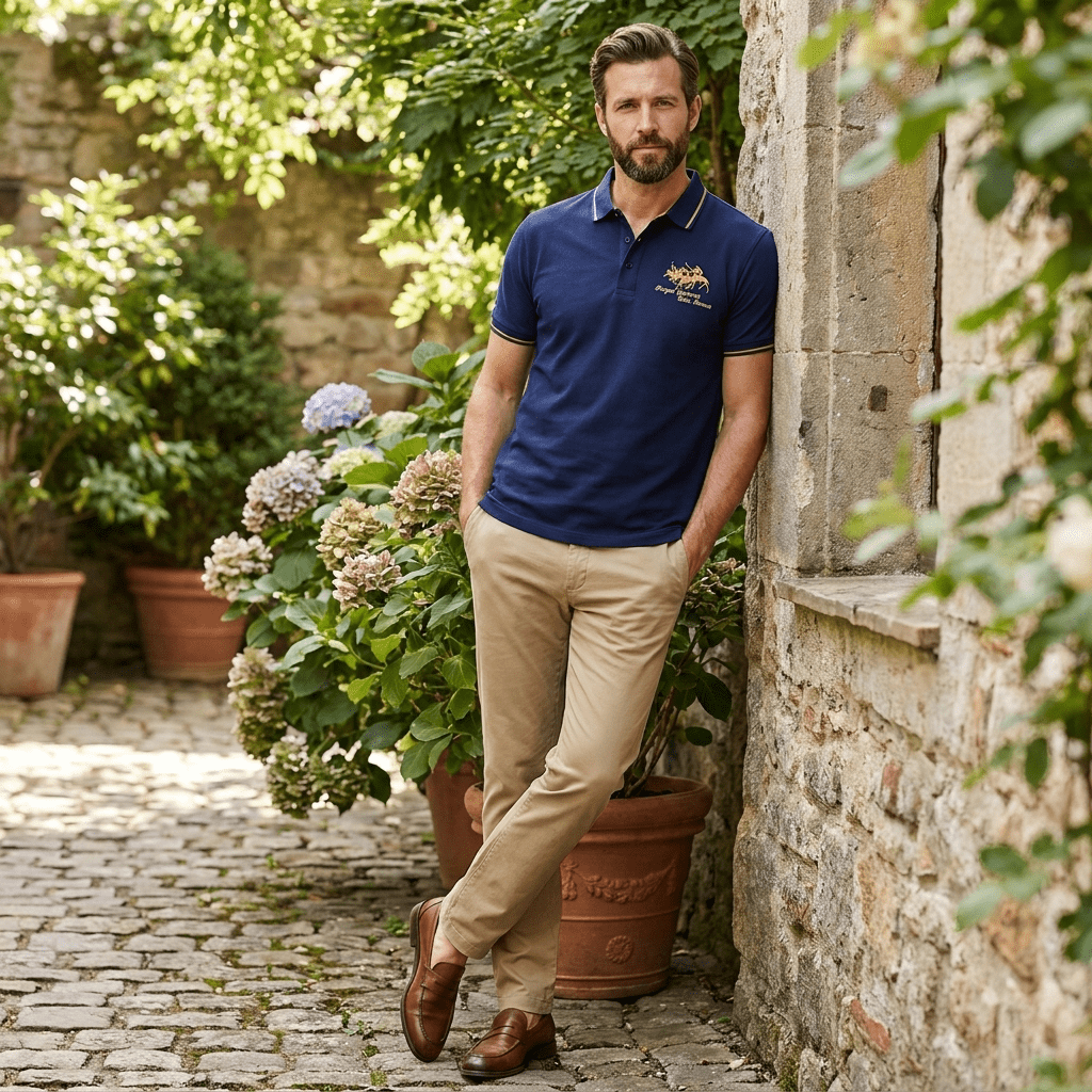 Top – Mens – Spring &amp; Summer – High Quality Men's Cotton Embroidered Polo Shirt – Montford Co - Montford & Co