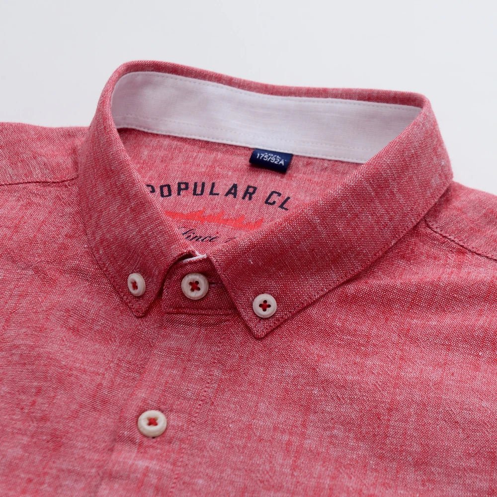Top – Mens – Spring &amp; Summer – Linen Button - Down Collar Shirt – Montford Co - Montford & Co