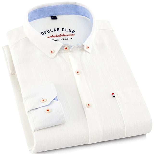 Top – Mens – Spring &amp; Summer – Linen Button - Down Collar Shirt – Montford Co - Montford & Co