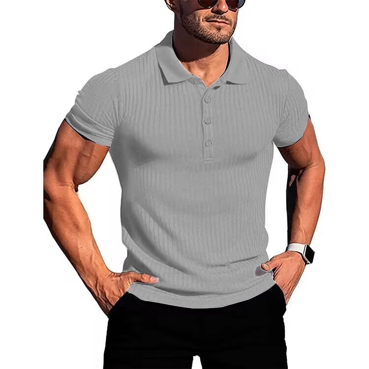 Top – Mens – Spring &amp; Summer – Men's High Stretch Vertical Short - Sleeved Polo Shirt – Montford Co - Montford & Co