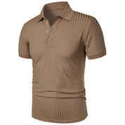 Top – Mens – Spring &amp; Summer – Men's High Stretch Vertical Short - Sleeved Polo Shirt – Montford Co - Montford & Co