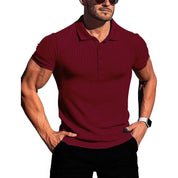 Top – Mens – Spring &amp; Summer – Men's High Stretch Vertical Short - Sleeved Polo Shirt – Montford Co - Montford & Co