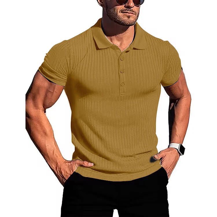 Top – Mens – Spring &amp; Summer – Men's High Stretch Vertical Short - Sleeved Polo Shirt – Montford Co - Montford & Co