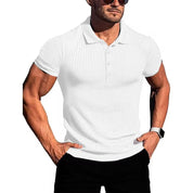 Top – Mens – Spring &amp; Summer – Men's High Stretch Vertical Short - Sleeved Polo Shirt – Montford Co - Montford & Co