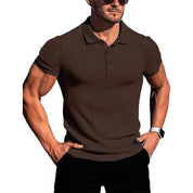 Top – Mens – Spring &amp; Summer – Men's High Stretch Vertical Short - Sleeved Polo Shirt – Montford Co - Montford & Co