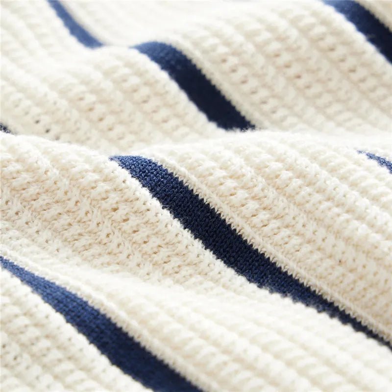 Top – Mens – Spring &amp; Summer – Men's Striped Knit Polo Shirt – Montford Co - Montford & Co