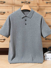 Top – Mens – Spring & Summer – 100% Merino Wool Short Sleeve Polo Sweater – Montford Co - Montford & Co