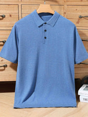 Top – Mens – Spring & Summer – 100% Merino Wool Short Sleeve Polo Sweater – Montford Co - Montford & Co
