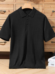 Top – Mens – Spring & Summer – 100% Merino Wool Short Sleeve Polo Sweater – Montford Co - Montford & Co