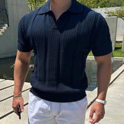 Top – Mens – Spring & Summer – Casual Mens Mesh Polo Shirt – Montford Co - Montford & Co