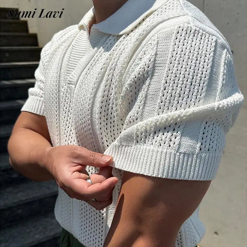 Top – Mens – Spring & Summer – Casual Mens Mesh Polo Shirt – Montford Co - Montford & Co