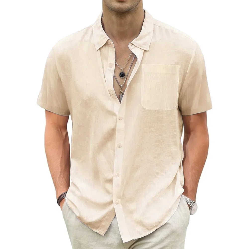 Top – Mens – Spring & Summer – Men's Lightweight Hawaiian Shirt with Pocket – Montford Co - Montford & Co