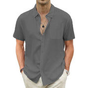 Top – Mens – Spring & Summer – Men's Lightweight Hawaiian Shirt with Pocket – Montford Co - Montford & Co