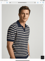 Top – Mens – Spring & Summer – Men's Striped Knit Polo Shirt – Montford Co - Montford & Co