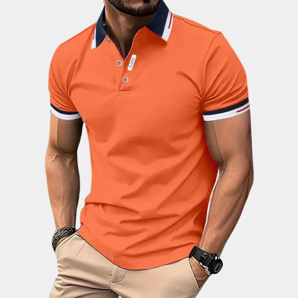 Top – Mens – Spring & Summer – Oranje Heren Poloshirt – Montford Co - Montford & Co
