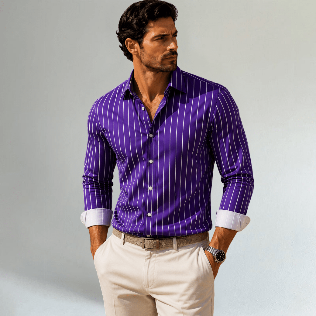 Trendy Button Down Striped Dress Shirt - Montford & Co