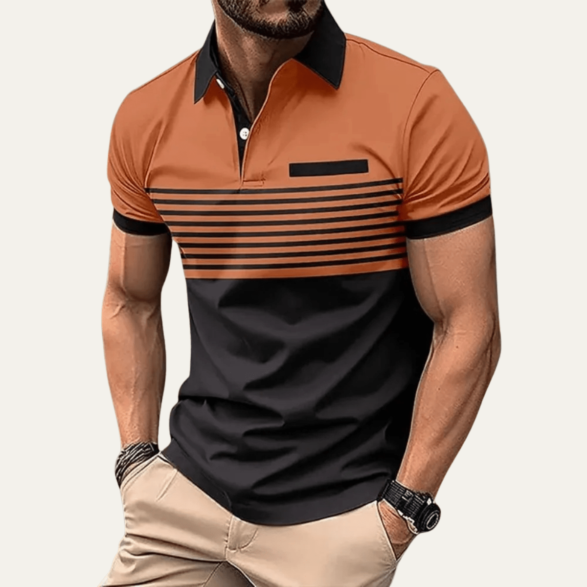 Trendy Slim Fit Striped Polo Shirt - Montford & Co