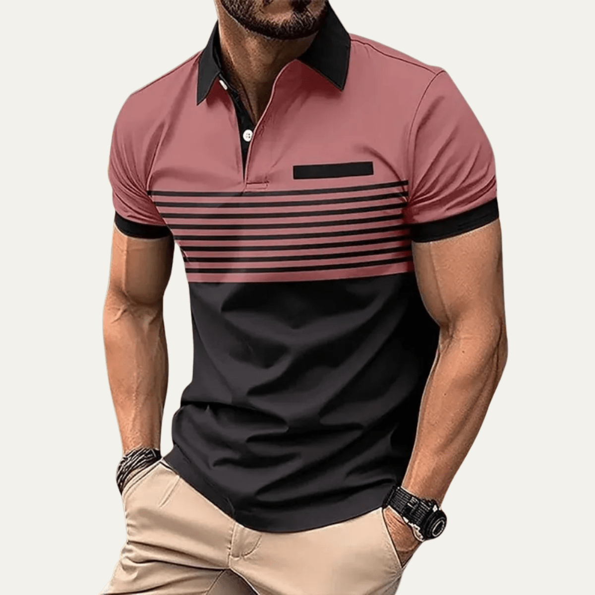 Trendy Slim Fit Striped Polo Shirt - Montford & Co