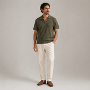 V Neck Breathable Knitted Polo Shirt - Montford & Co