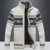 Vest – Heren – Autumn & Winter – Heren Gebreid Fleece Vest met Rits en Winter Patroon – Montford Co - Montford & Co