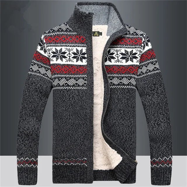Vest – Heren – Autumn & Winter – Heren Gebreid Fleece Vest met Rits en Winter Patroon – Montford Co - Montford & Co