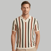 Vintage Striped Knit Polo Shirt - Montford & Co