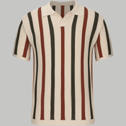 Vintage Striped Knit Polo Shirt - Montford & Co