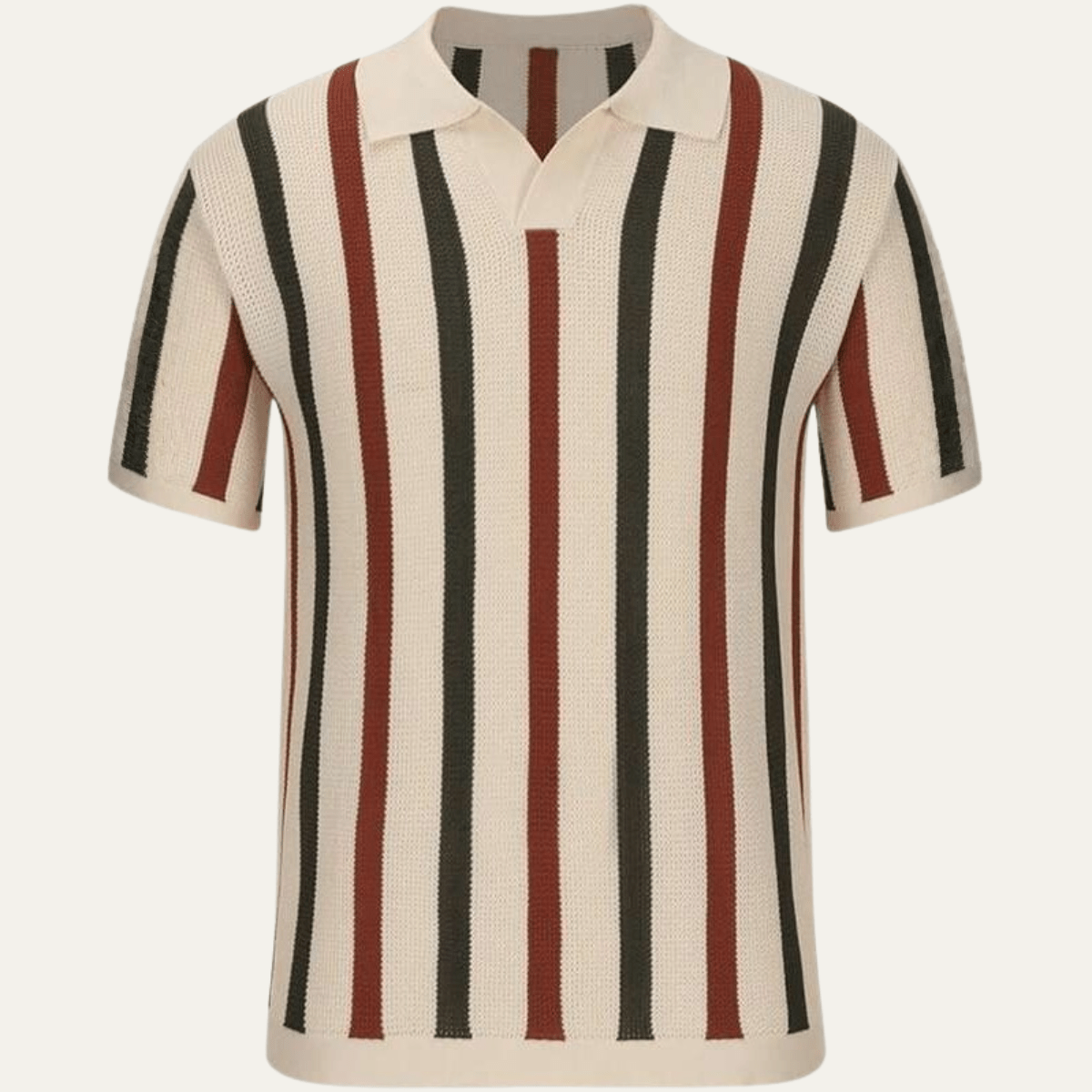 Vintage Striped Knit Polo Shirt - Montford & Co