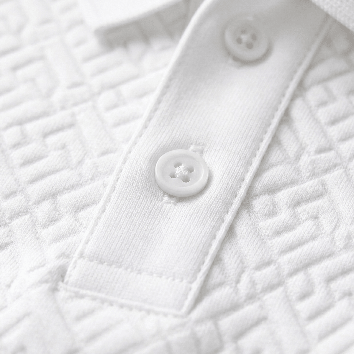 White Textured Polo Shirt - Montford & Co