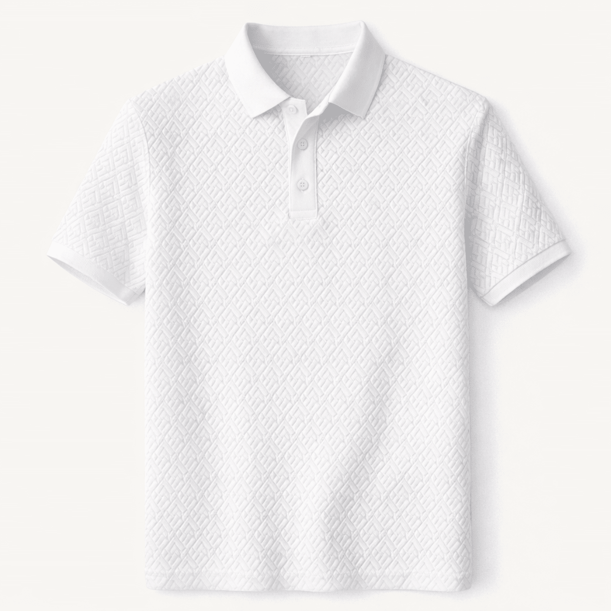 White Textured Polo Shirt - Montford & Co