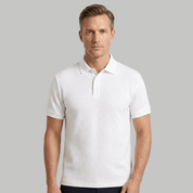 White Textured Polo Shirt - Montford & Co