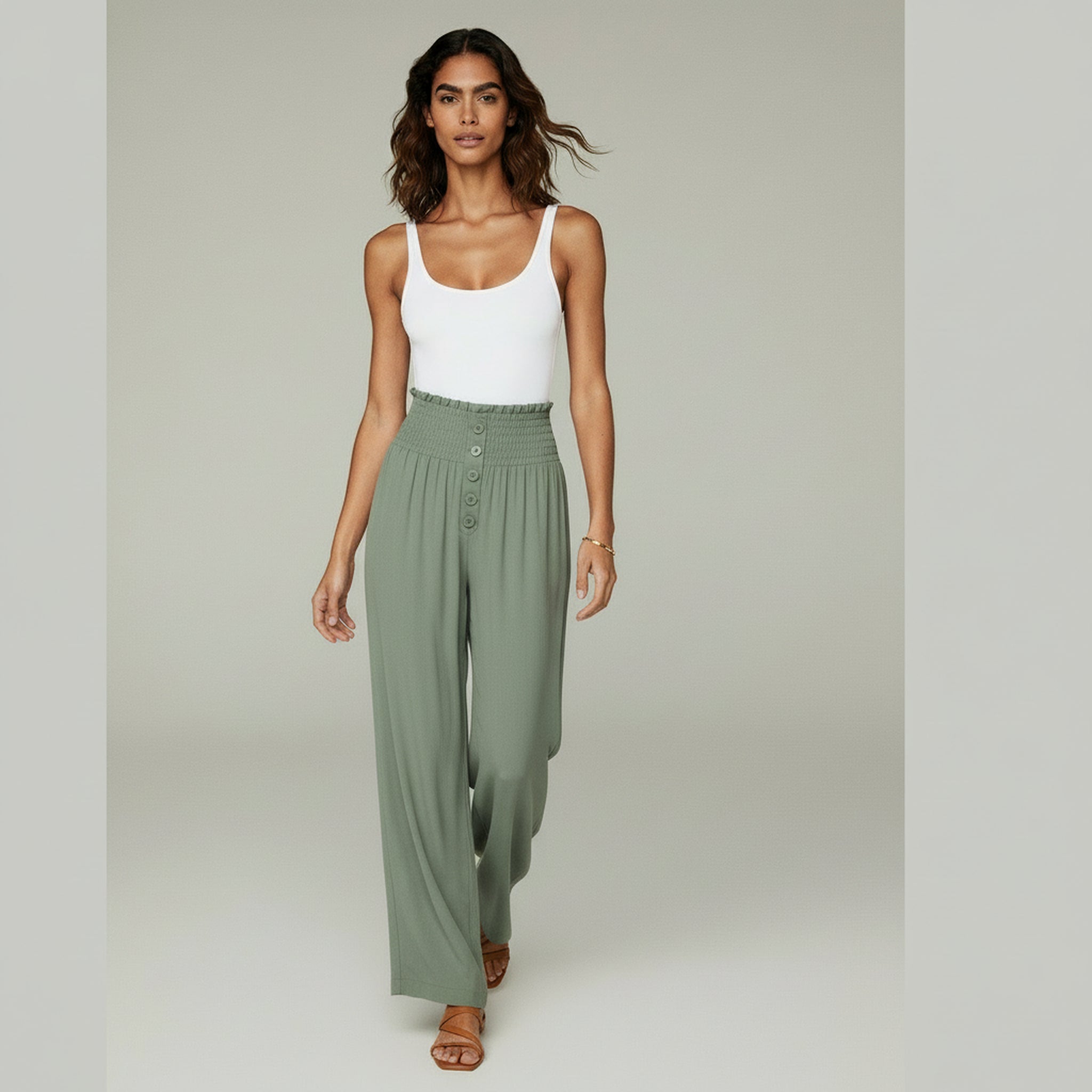 Wide Leg Trousers – Breathable Comfort for Summer Days - 1