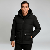 Winter Jacket in Black Oversized with Thick Padded Hood - Montford & Co