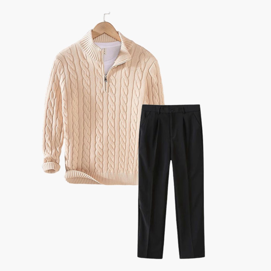 Zip Cable Sweater Trousers Set - Montford & Co